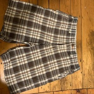 American Eagle Brown Plaid Shorts